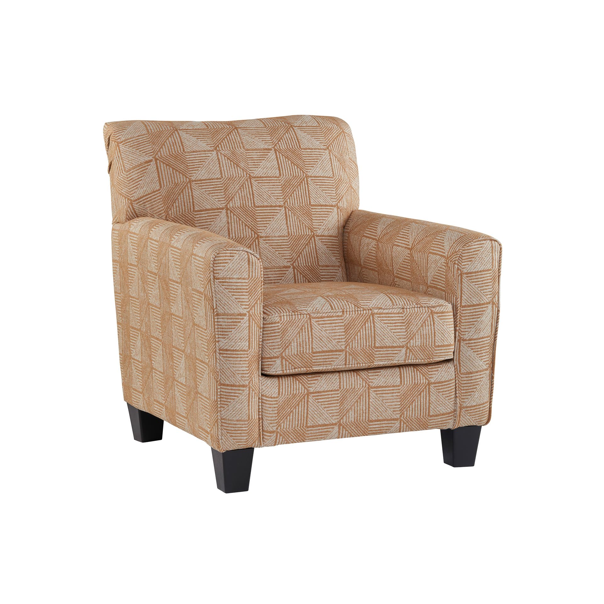 Signature Design by Ashley Hayesdale Contemporary Accent Chair with Removable Cushions, Tapered Legs and Geometric Patttern, Orange