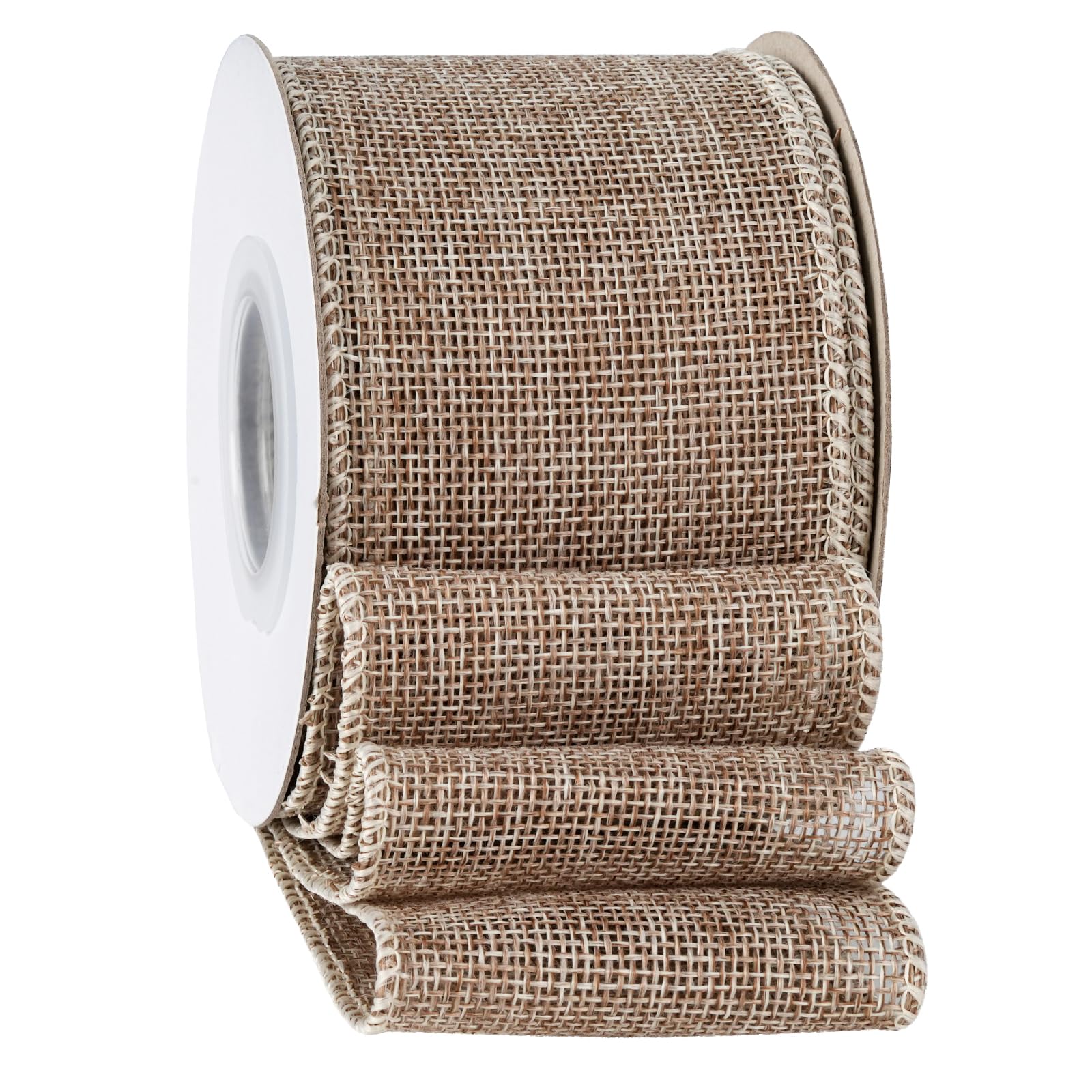 SDZMDL Burlap Ribbon 2-1/2 Inch, Solid Burlap Ribbon with Wired Edge for Easter Big Bow, Wreath, Outdoor Decoration, Gift Wrapping, 10 Yards/Roll.(
