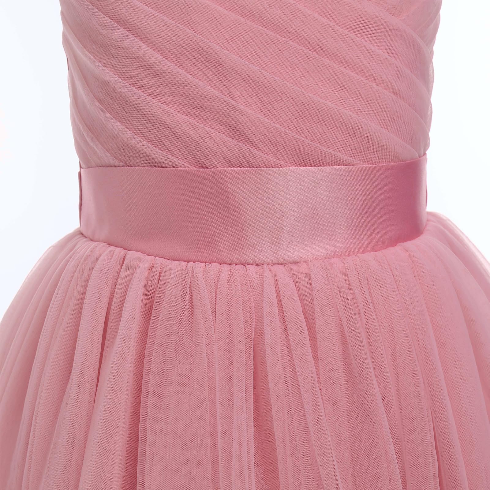 IWEMEK Vestito da bambina con tutù con scollo all'americana, per matrimoni, concorsi di matrimonio, damigella d'onore, ballo di fine anno, festa di compleanno, danza, prima comunione, abito da ballo