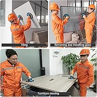 Vista 6 de Paquete de 2 ventosas de 8 pulgadas para vidrio, ventosas de vidrio de servicio pesado para levantar vidrio grande, carga máxima de 880 libras