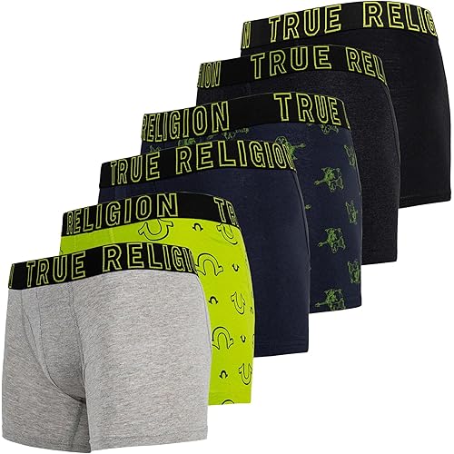 True Religion Mens Boxer Briefs Cotton Stretch Underwear for Men Pack of 6