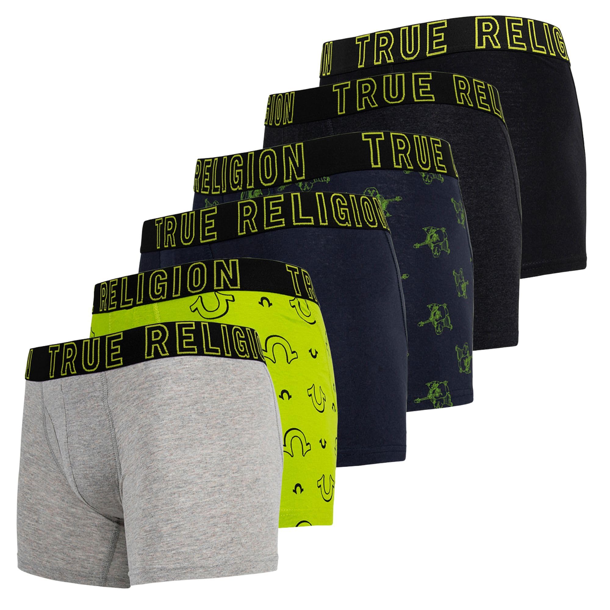 true religion mens boxer briefs cotton stretch underwear for men pack of 6 lime green
