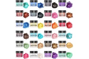 SEISSO Mica Shimmer Powder Gloss for Lipgloss Pigment, 24 Vibrant Colors Makeup Grade