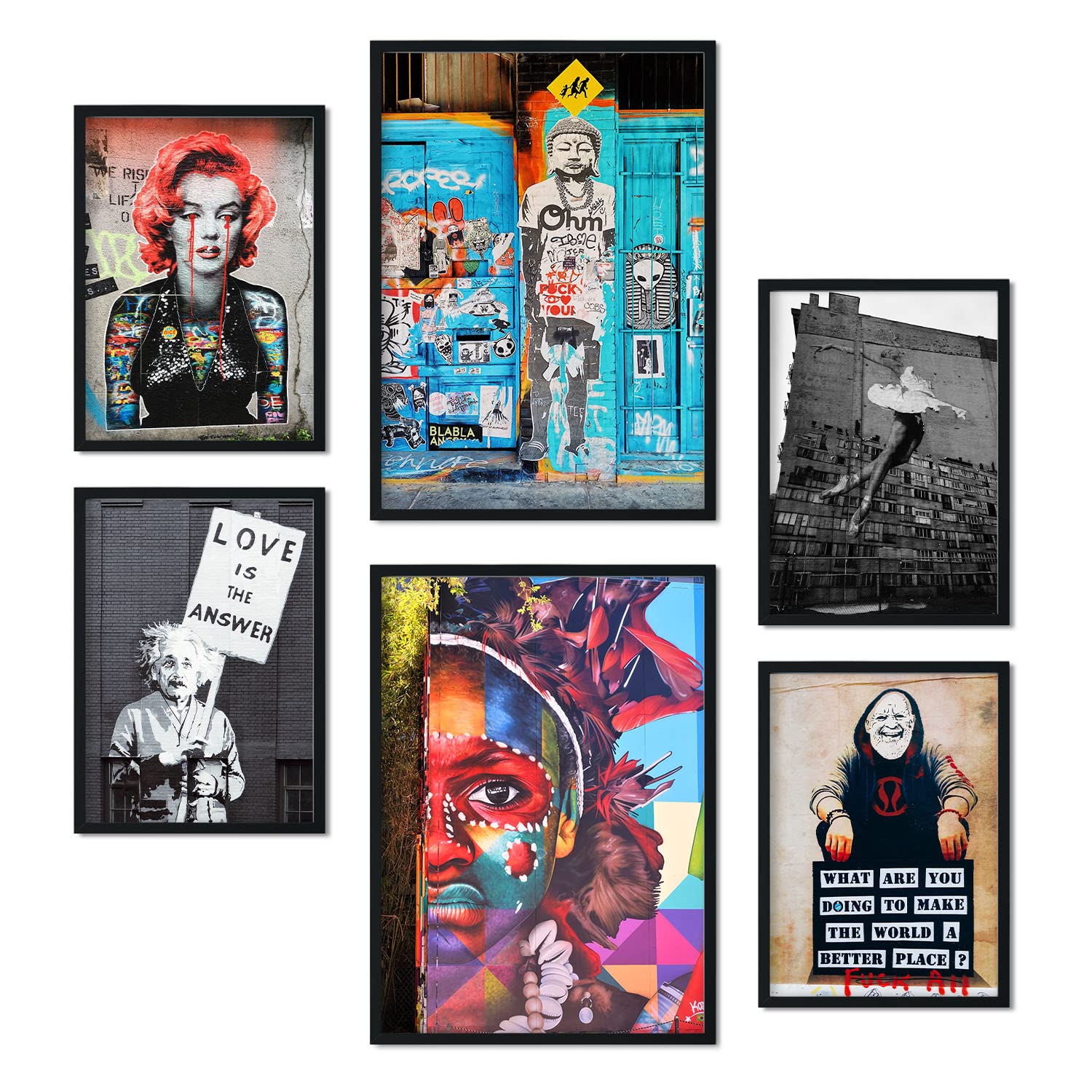 6 Láminas de graffiti urbano Nacnic, pósters de arte callejero Banksy en A4 y A3