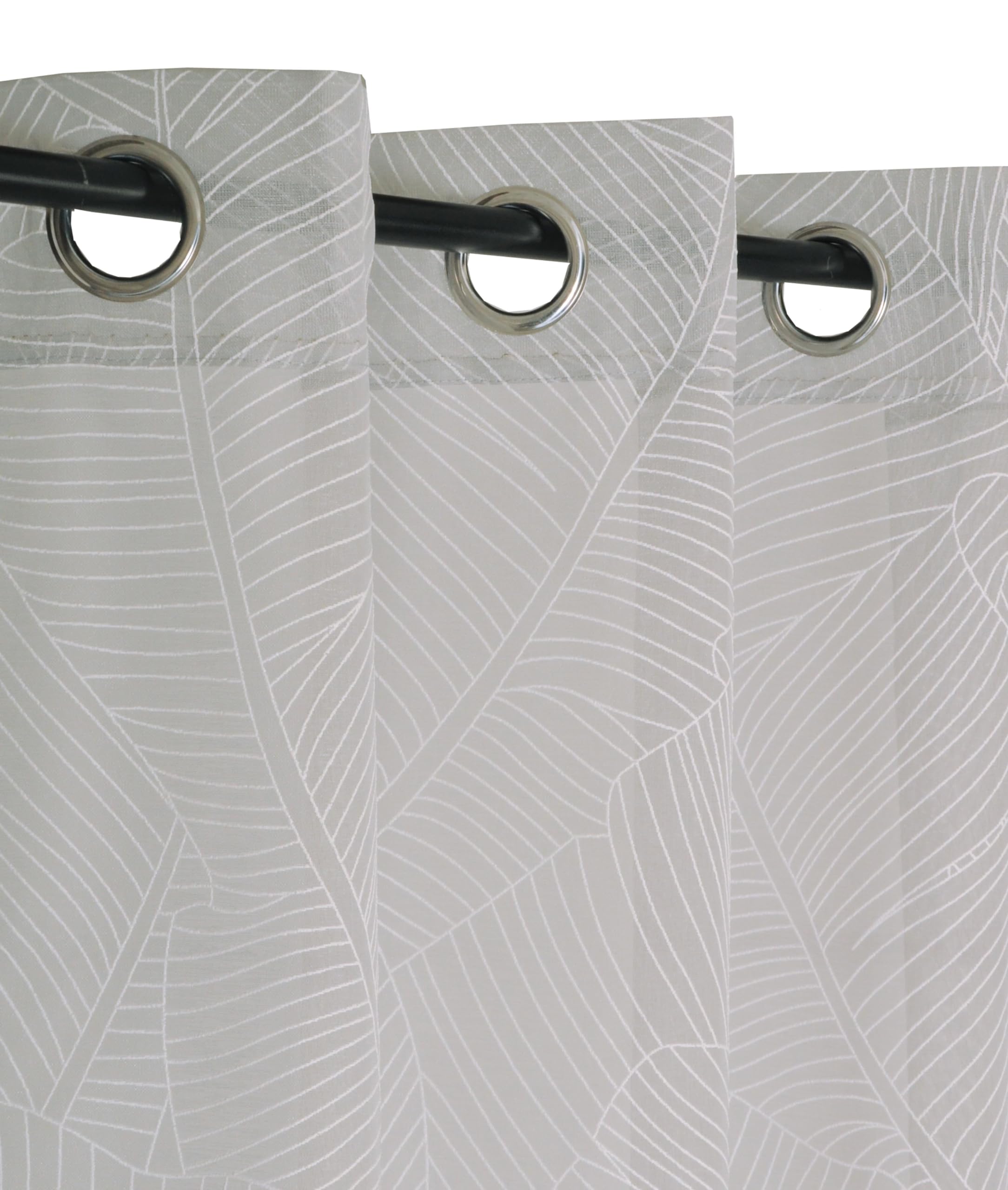Atout Ciel Printed Eyelet Curtain 140 x 240 cm Ready to Hang Grey