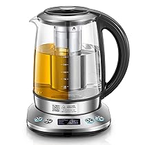 FOHERE Bollitore Elettrico con Regolazione Della Temperatura, Bollitore Elettrico con 6 Preset, Funzione di Mantenimento in Caldo per 2 Ore, 2200W Bollitore da 1,7 l, Schermo LCD
