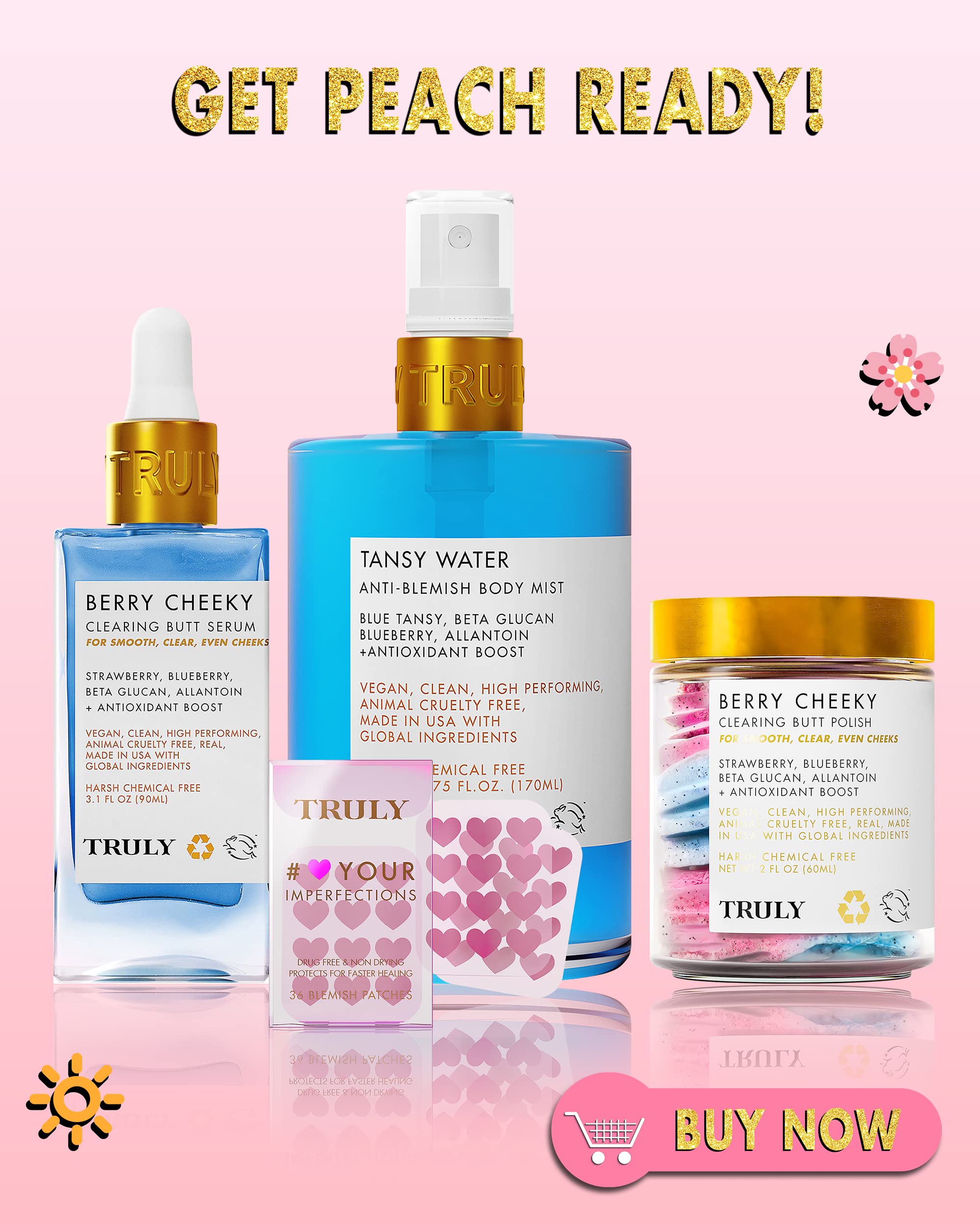 Buy Truly Beauty Berry Cheeky Clearing Butt Polish Gentle Acne body