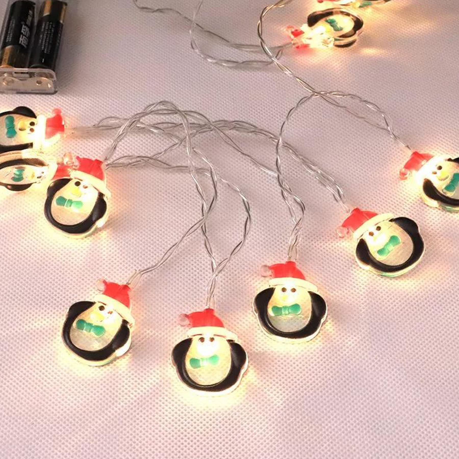 ZoneYan Luci Natalizie A Pupazzo Di Neve, 3m Con 20 LED, A Batteria, 2 Modalità (Fissa/Lampeggiante), Per Albero, Giardino, Balcone E Decorazioni Feste
