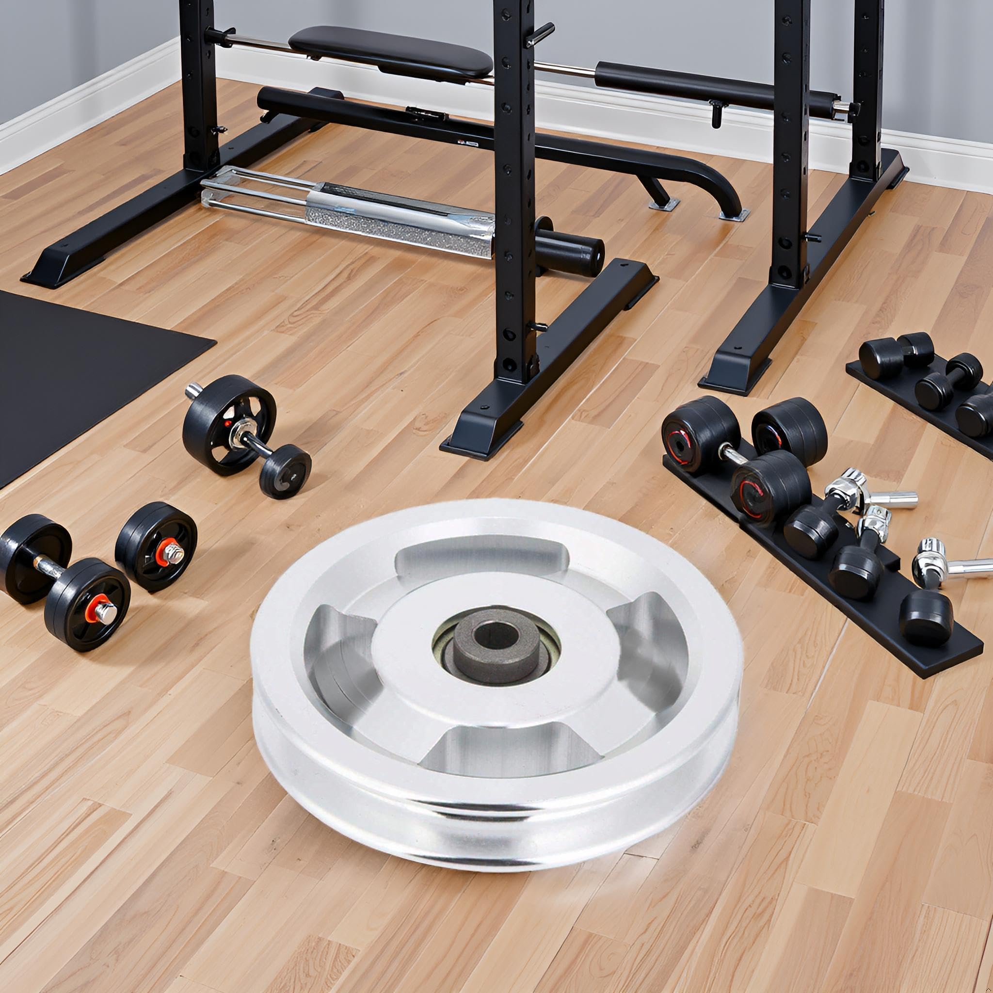 Alomejor Poulie Fitness en Alliage d'Aluminium 90mm - Roue Câble pour Appareils de Musculation, Diamètre d'Alésage 10,5mm, Haute Durabilité et Performance