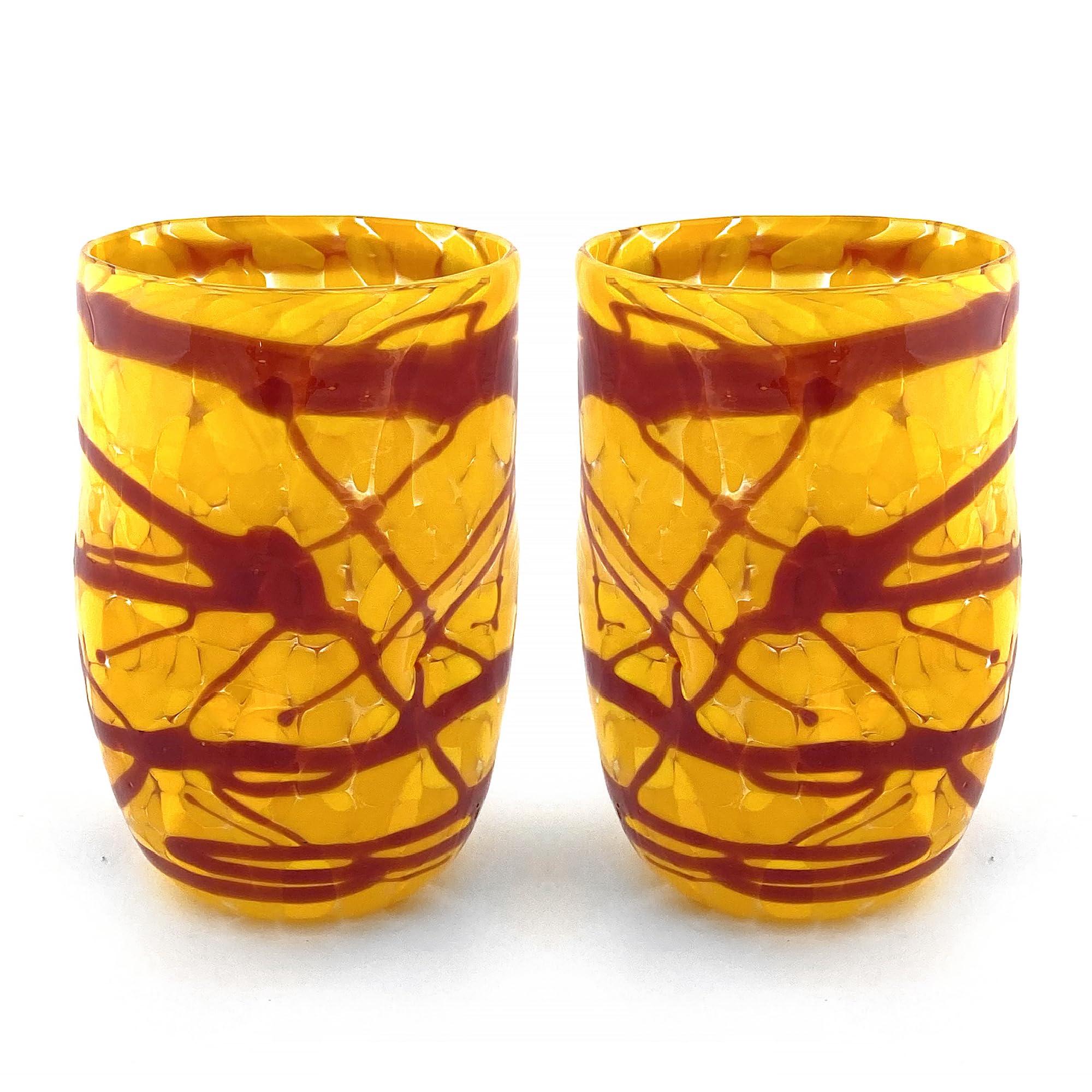 MAZZEGA ART & DESIGN 6 Verres SPÉCIAL EDITION, en verre de Murano - TIZIANO (MIX, 6) (2, JAUNE)
