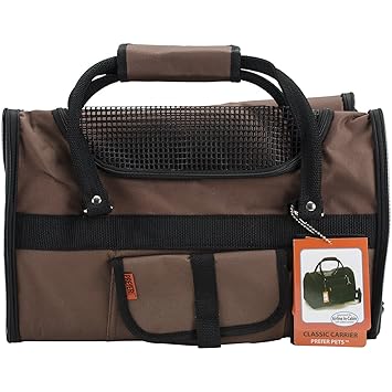 Prefer Pets Light Weight Soft Sided Pet Carrier, Chocolate