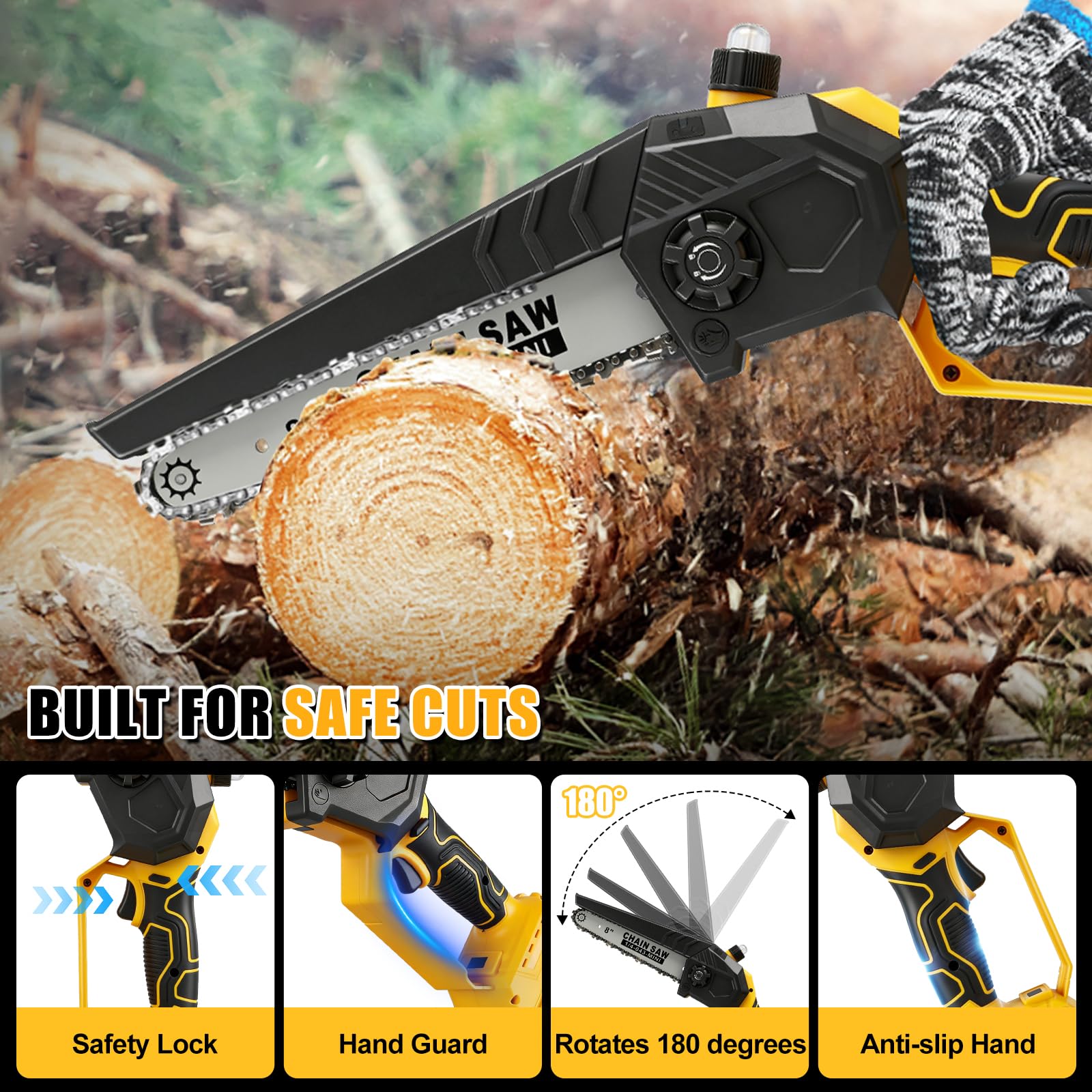 Mini tronçonneuse électrique sans fil 8" pour Dewalt 20V (sans batterie)