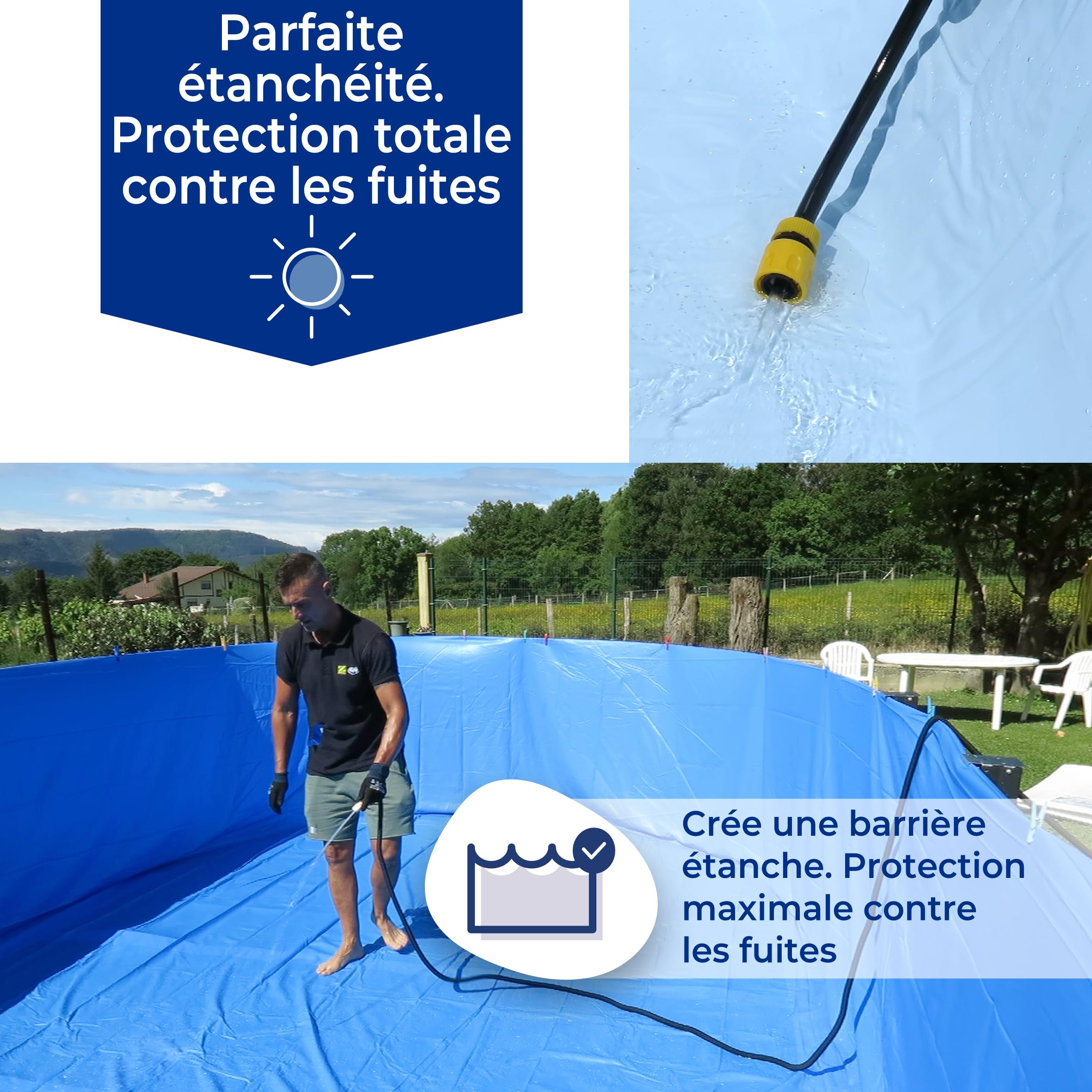 GRE FSPR350 - Liner uni Bleu pour piscines Rondes Ø350 H:120cm, épaisseur 30/100e, système Overlap