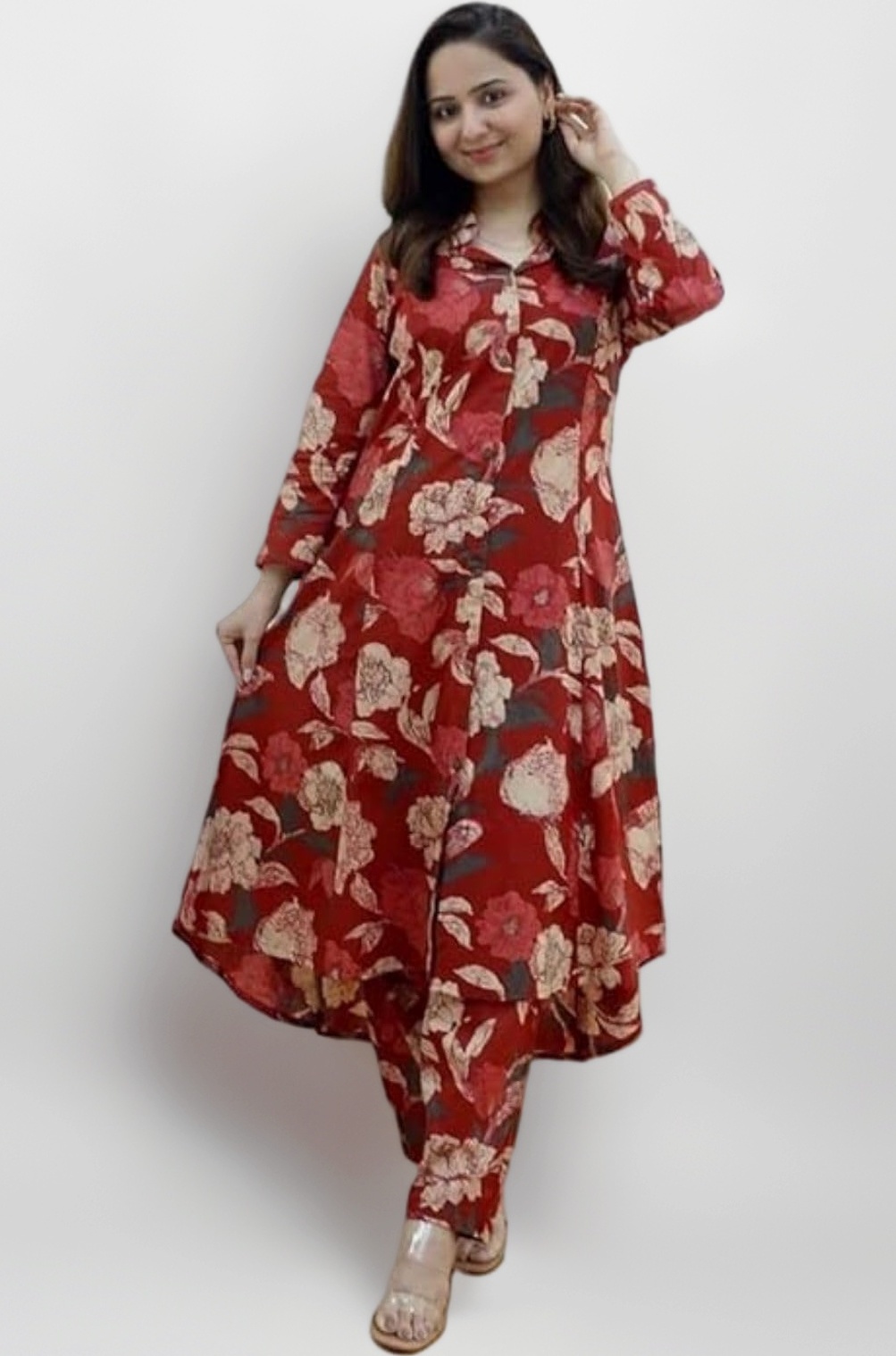 Kurta Sets for Woman | Kurti Set for Woman | Short Kurti for Women Latest | Kurtis | Anarkali Suit for Women | Dress | Ethnic Anarkali Straight Kurta Set with Palazzo Pants | Salwar Suit for Party Outfits