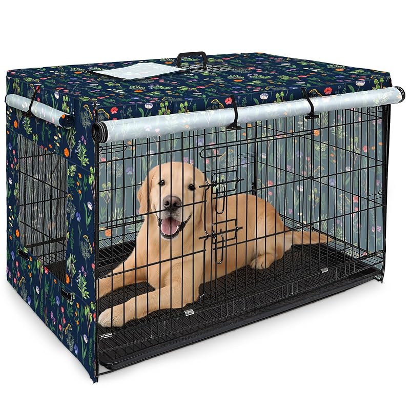 Capa para Caixa de Transporte de Cães em Tecido Oxford 420D Bienbee Flowering Branch 63,0 x 48,0 x 52,1 cm