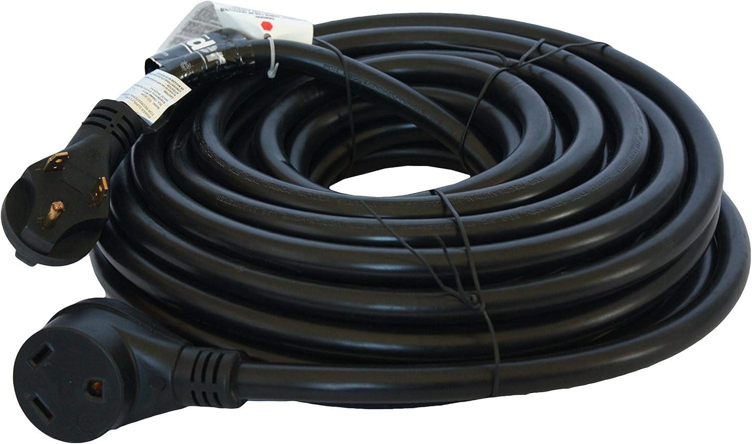 30 Amp Cynder 02011 RV Electrical Power Extension Cord 50' ft with Handle (50 Feet, Black)