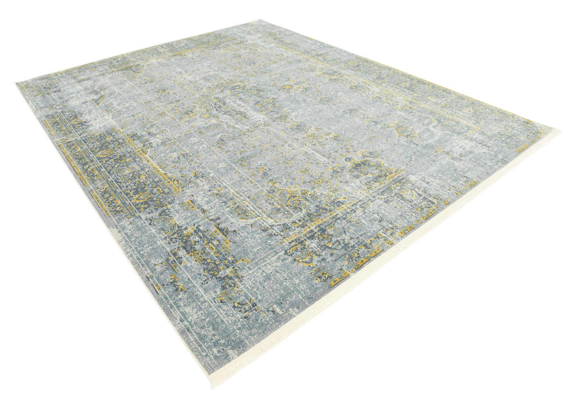 Unique Loom Baracoa Teppich 60x180 Cm – Maschinengewebter Vintage-Läufer In Creme/Blau, Pflegeleicht