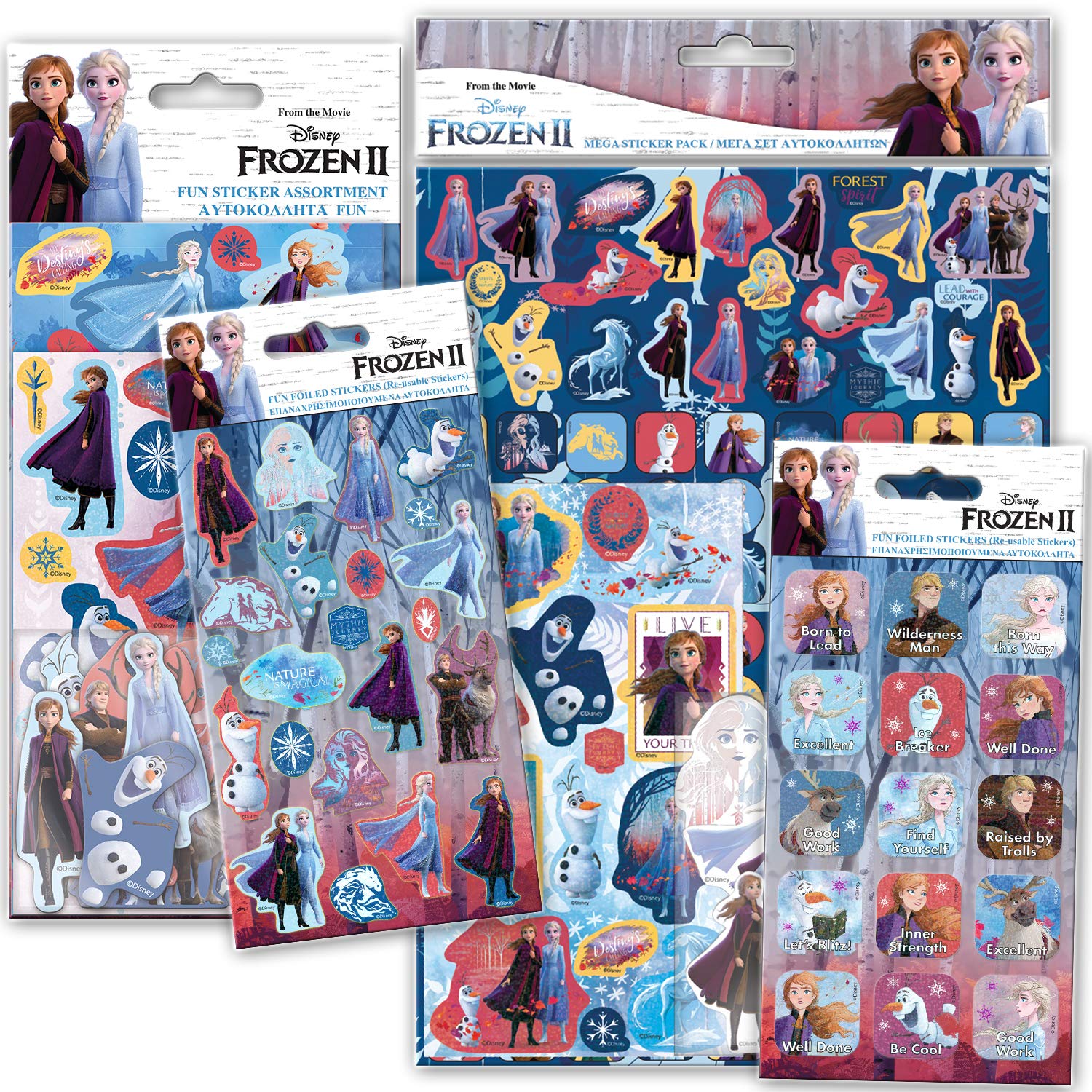 Paper Projects 01.70.24.059 Frozen 2 Sticker Bundle Pack, Blue, 29.7cm x 21cm