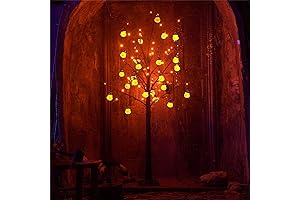 Twinkle Star 6FT Halloween Tree - Spooky, Glittered with 96 LEDs, 24 Pumpkins