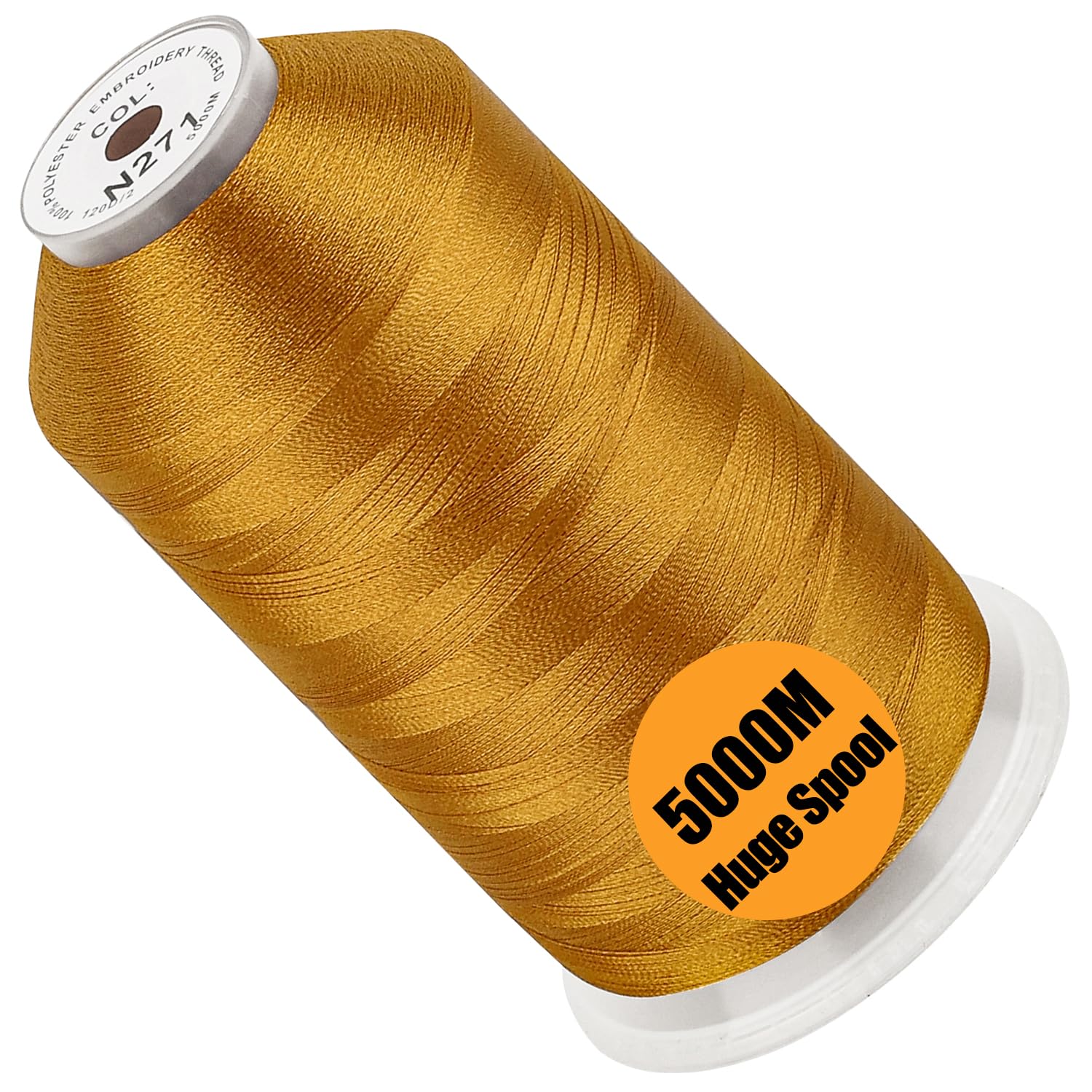 New brothread Huge Spool Embroidery Thread -Yellow Ocher Fits Janome Color