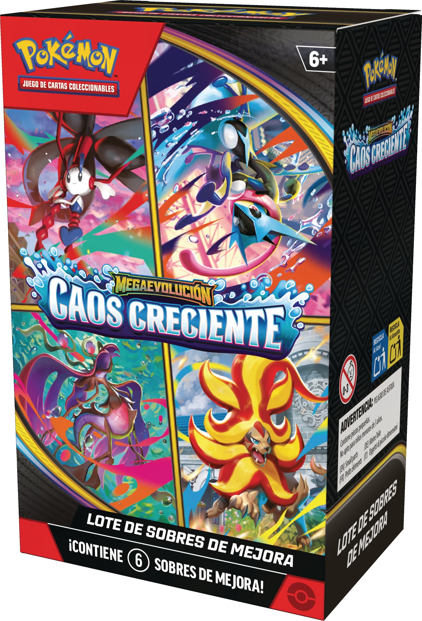 Pokémon: Lote de Sobres de Mejora de Megaevolución-Caos Creciente (6 Sobres de Mejora)