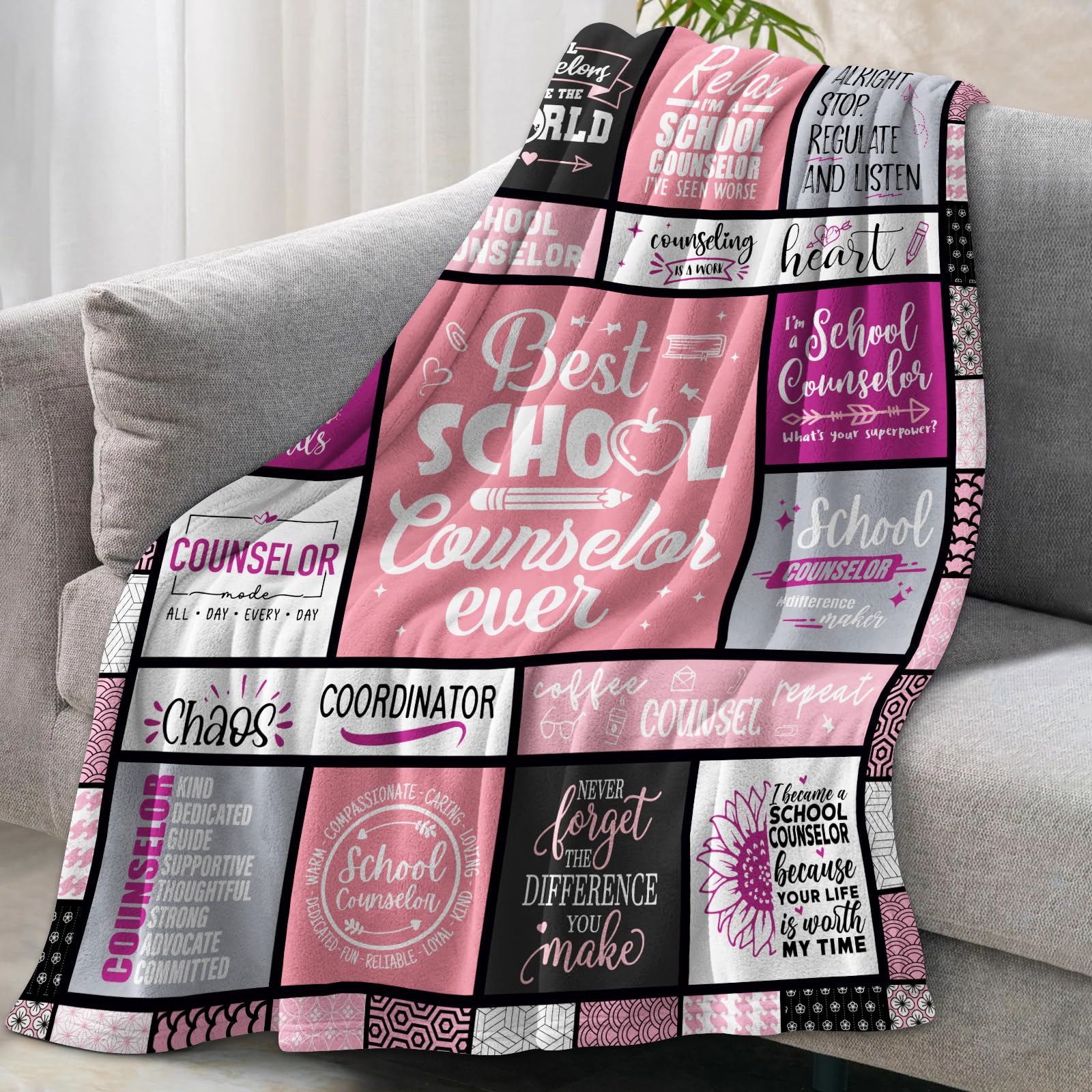 School Counselor Gifts - School Counselor Appreciation Gifts - Guidance Counselor Gifts for Women - Gifts for School Counselor on Retirement Birthday Soft Throw Blanket 60"X50"