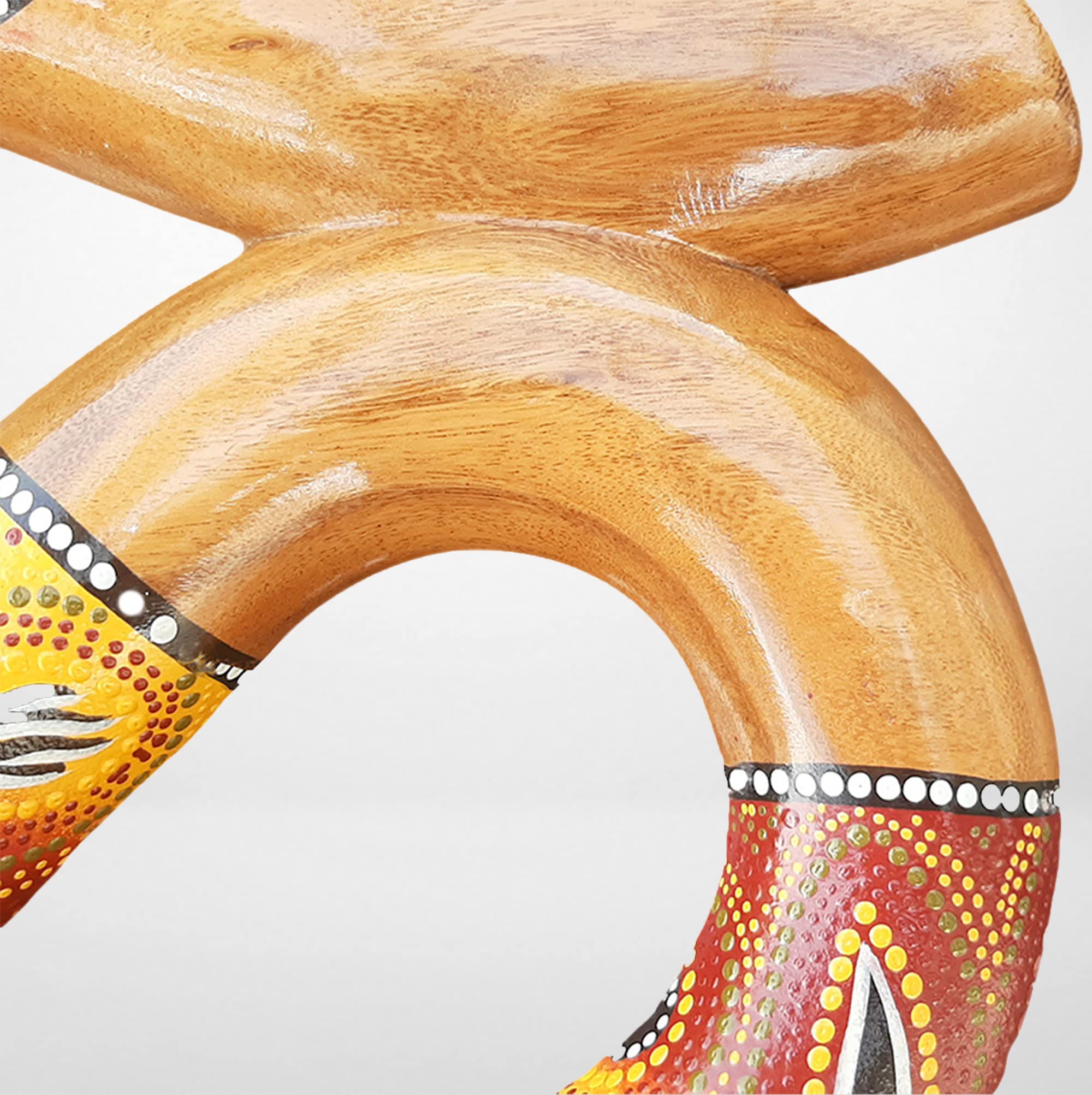 LIDAH Didgeridoo - Snake Travel Didgeridoo 45 cm, a forma di S Compatto Anti Russare Strumenti musicali per Viaggi Dipinti a mano, Australian Strumento a soffietto Digeridoo Bambini Adulti (Rosso)