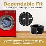 Plaquettes anti-vibrations pour laveuse avec/HexaGrip - Stops Séchoir à linge Noise Déplacement Shaking Skidding - Appareil Anti Vibration Machine de lavage Support Pieds Stabiliseur Mat - VIBRASHIELD 4 PK