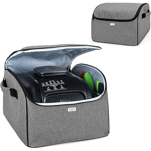 Luxja Cover Compatible with Ninja Foodi Grill (Totally Enclosed with Side Handles), Dust Cover Compatible with Ninja Foodi Grill (AG301, AG302, AG400), Gray