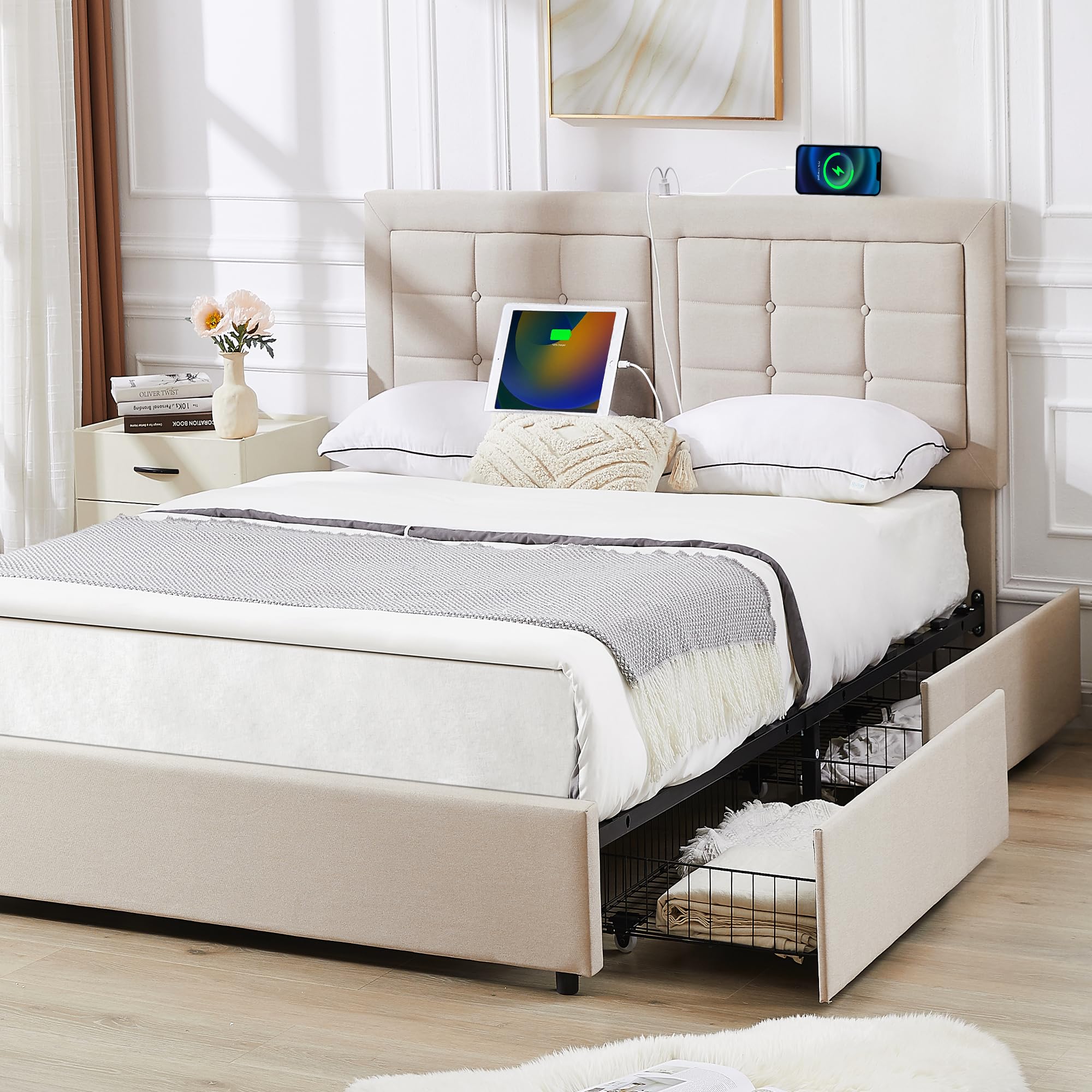 Snapklik.com : VECELO Full Size Bed Frame