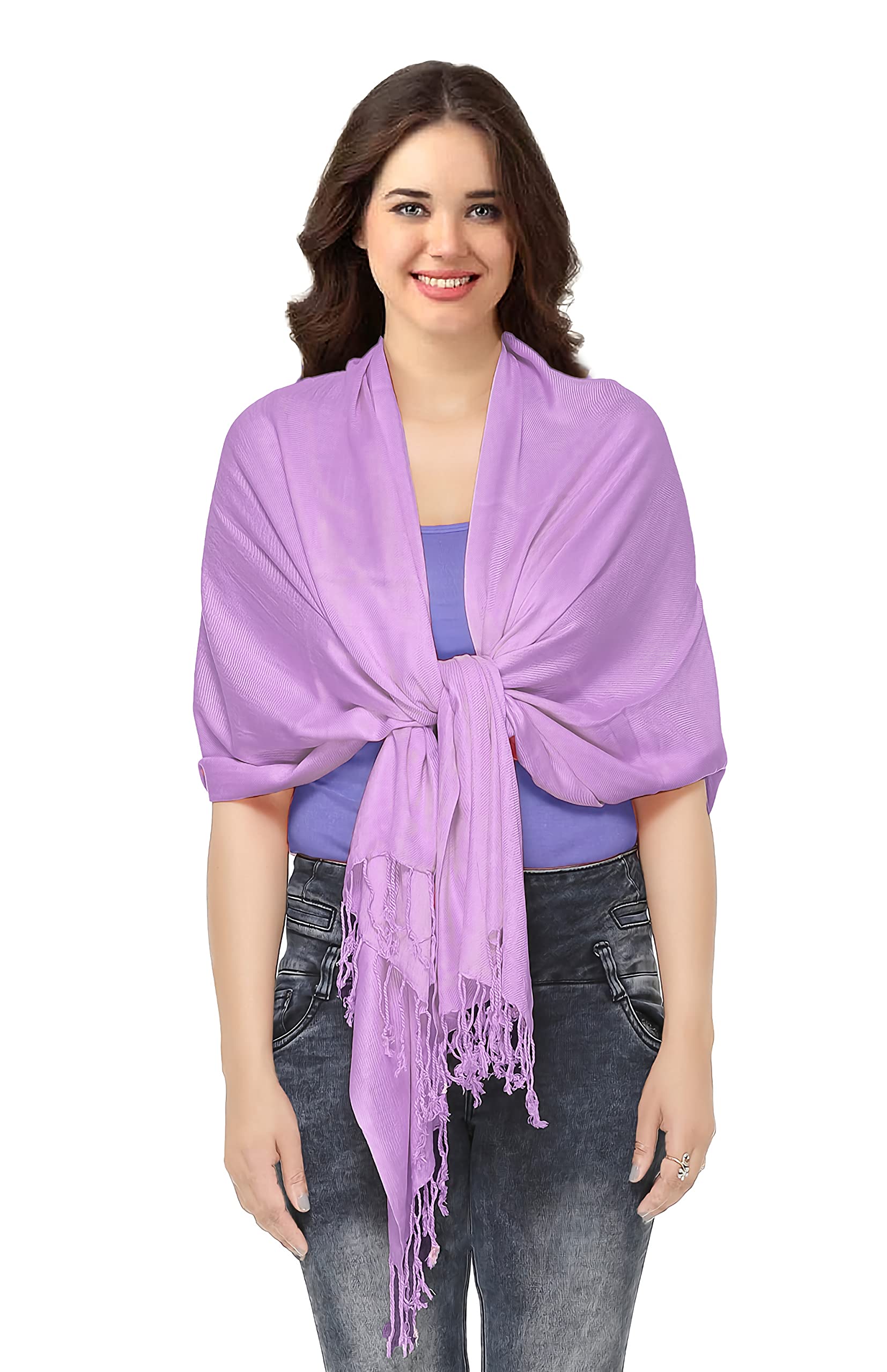 World of Shawls Super Soft Pashmina Shawl Scarf Wrap (Lilac)