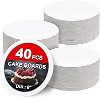 Vista 12 de Paquete de 40 tableros redondos para pasteles de 10 pulgadas, tableros de pastel blancos, base redonda de cartón de grado alimenticio para mostrar