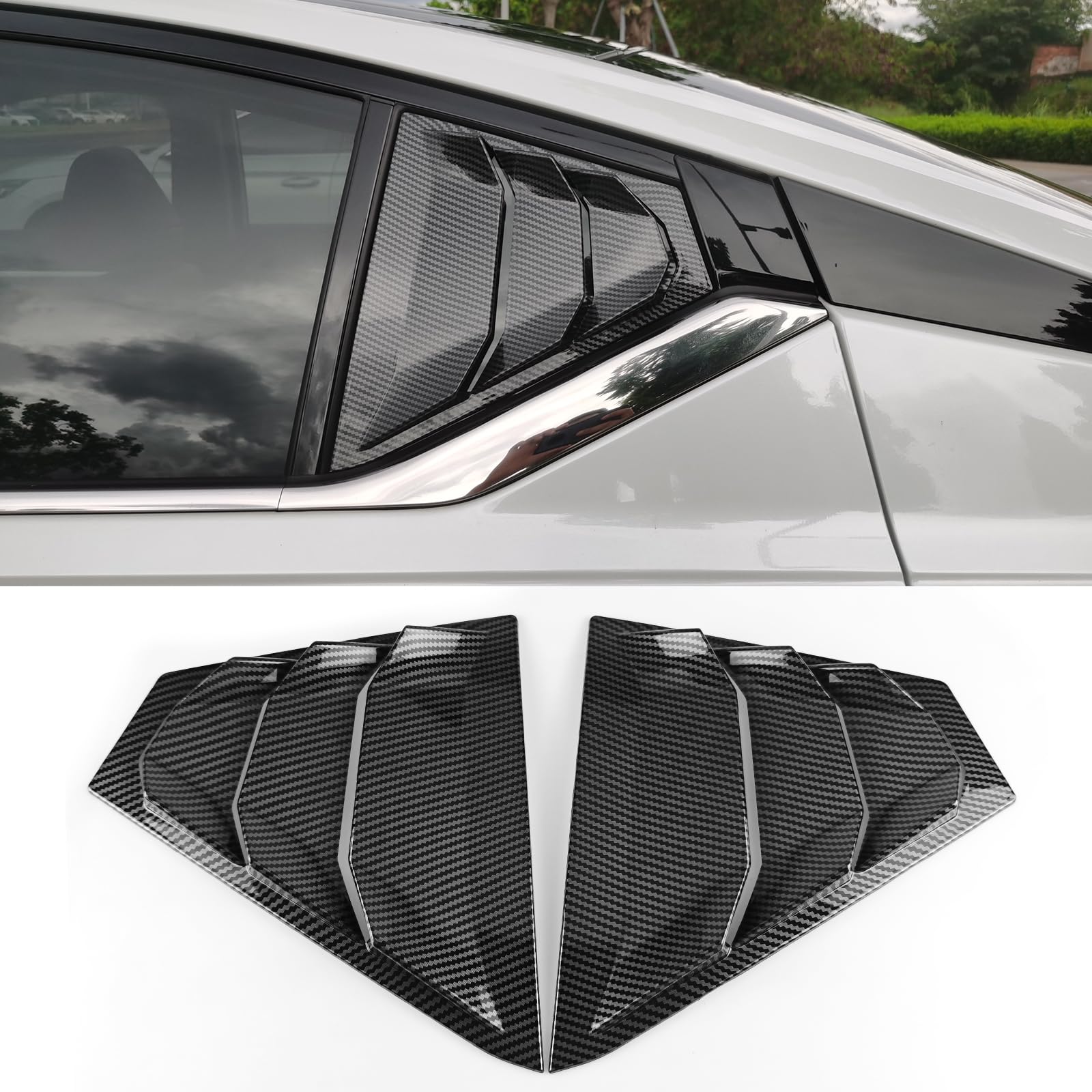 for Nissan 6th Gen Altima 2019-2026 Rear Side Window Louvers -Carbon Fiber