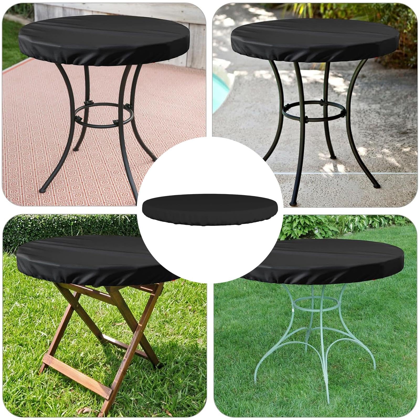 Ronde Terrastafel Cover Waterdicht, Tuinmeubelhoezen Waterdicht, Tafel- en Stoelhoezen, Heavy Duty 420D Oxford Terrasmeubelset Covers, Circulaire Terrasmeubelhoes