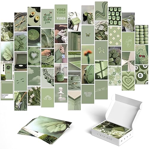 Y2K BOO Sage Green Aesthetic Wall Collage Kit – 50