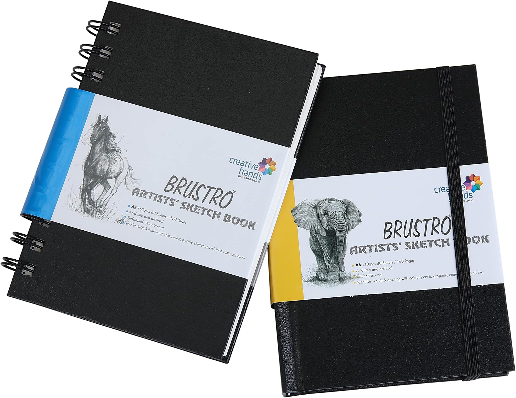 Brustro Artists Sketch Book A6 Size Stitched Bound 160 Pages 110 GSM