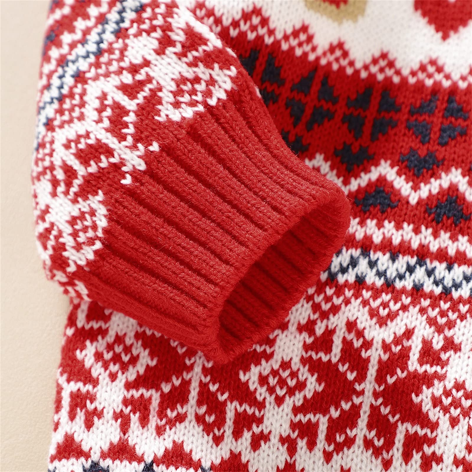Pull tricoté à manches longues pour bébé fille et garçon - Tenue de Noël chaude pour l'hiver