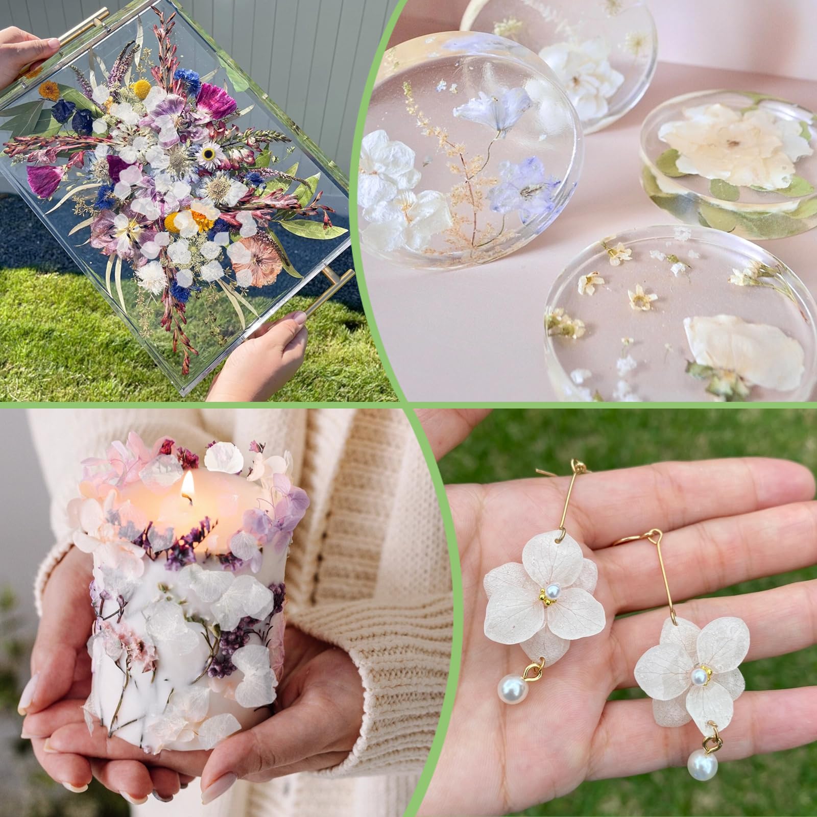 Más de 2500 pétalos de hortensia blancos secos reales de Lvory – 1.7 onzas preservadas de flores naturales para decoración de bodas, confeti de fiesta, centros de mesa de cena, manualidades