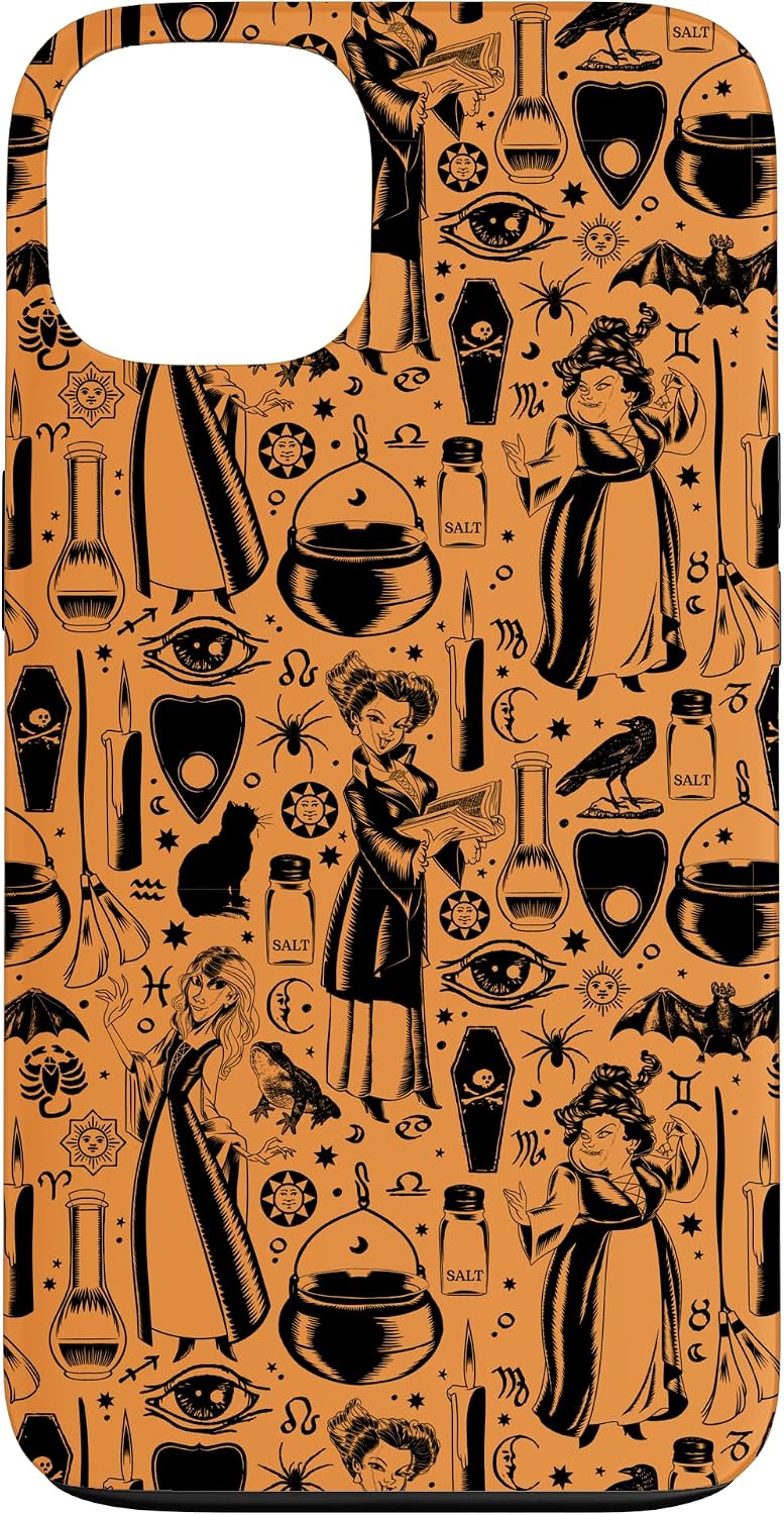 Disney Hocus Pocus Sanderson Sister Print Orange Case for iPhone 16 Pro Max