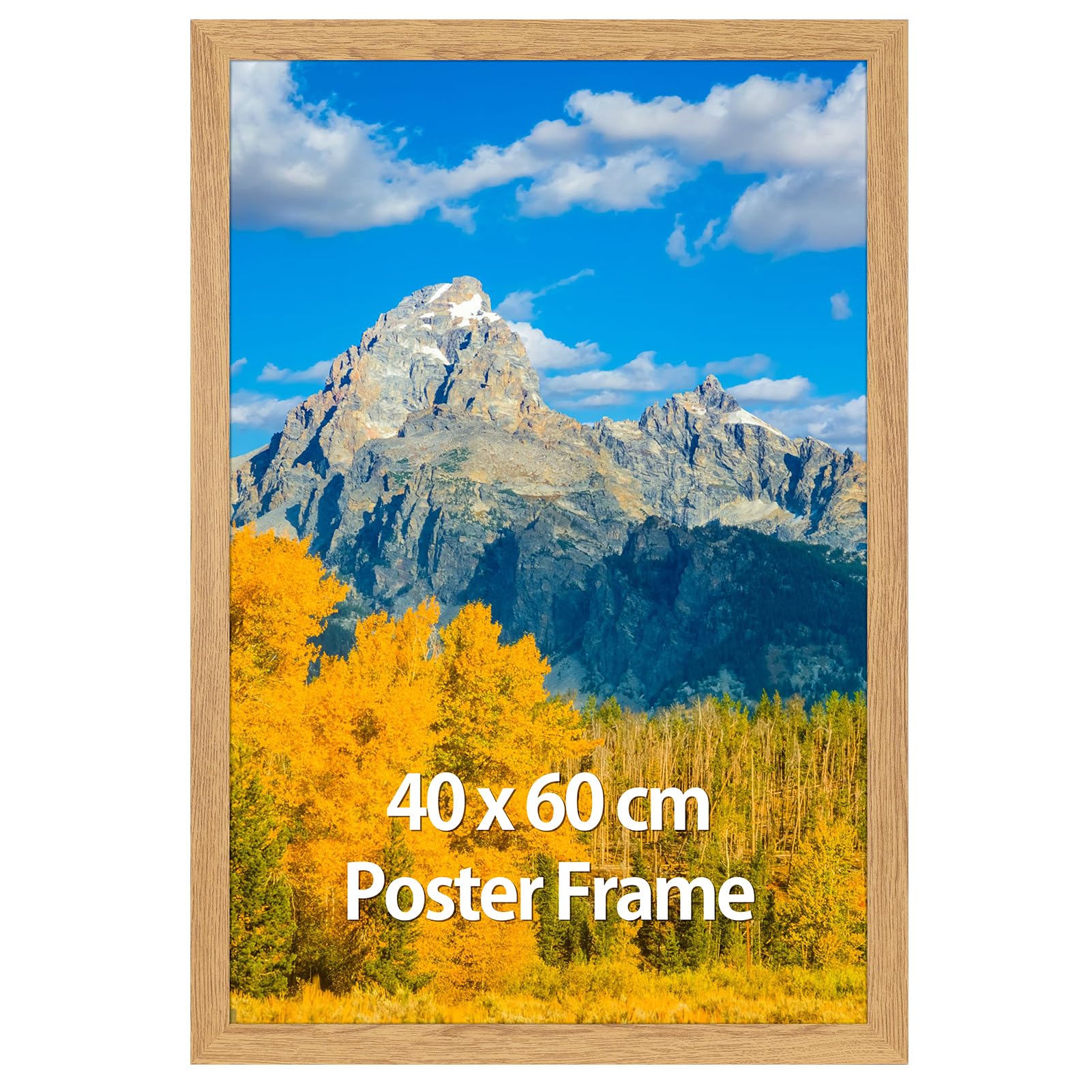 Vasemouh 40x60cm Picture Frame, MDF Natural Wood Color Large Poster Frame for Living Room, Bedroom and Office, Wall Hanging Vertical or Horizontal, Single — image 1