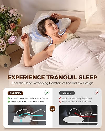 Miniatura 2 de Dream Without Pain - Almohada cervical cervical para dormir, almohadas ergonómicas para dormir de lado para adultos, almohada ortopédica refrescante
