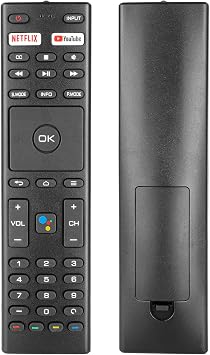 RM-C3329 Voice Remote Control Compatible with JVC Konka 4K Android TV 32H31A 40H33A 43U55A 50Q75A 50U55A 55Q75A 55U55A 65Q75A Replacement Controller with Netflix YouTube Buttons