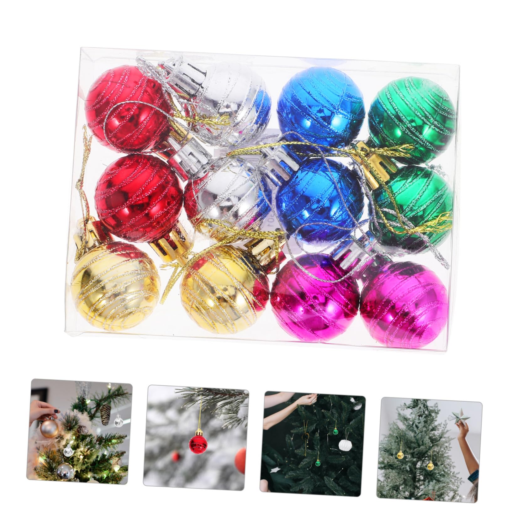 12stücke Weihnachtsbaum Dekorationen Glitzernden Kugeln Hängende Ornamente Für Festliche Feierlichkeiten Für Weihnachtsbaum Und Party-Dekorationen