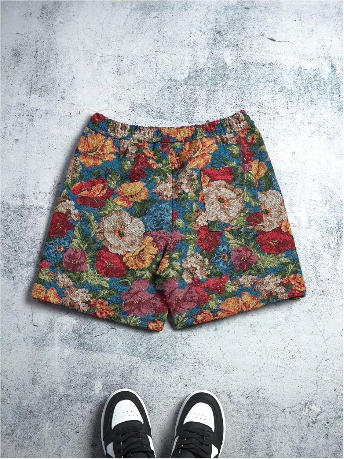 Men's Floral Shorts Drawstring Waist Summer Vacation Beach Shorts with Pockets - Image 3