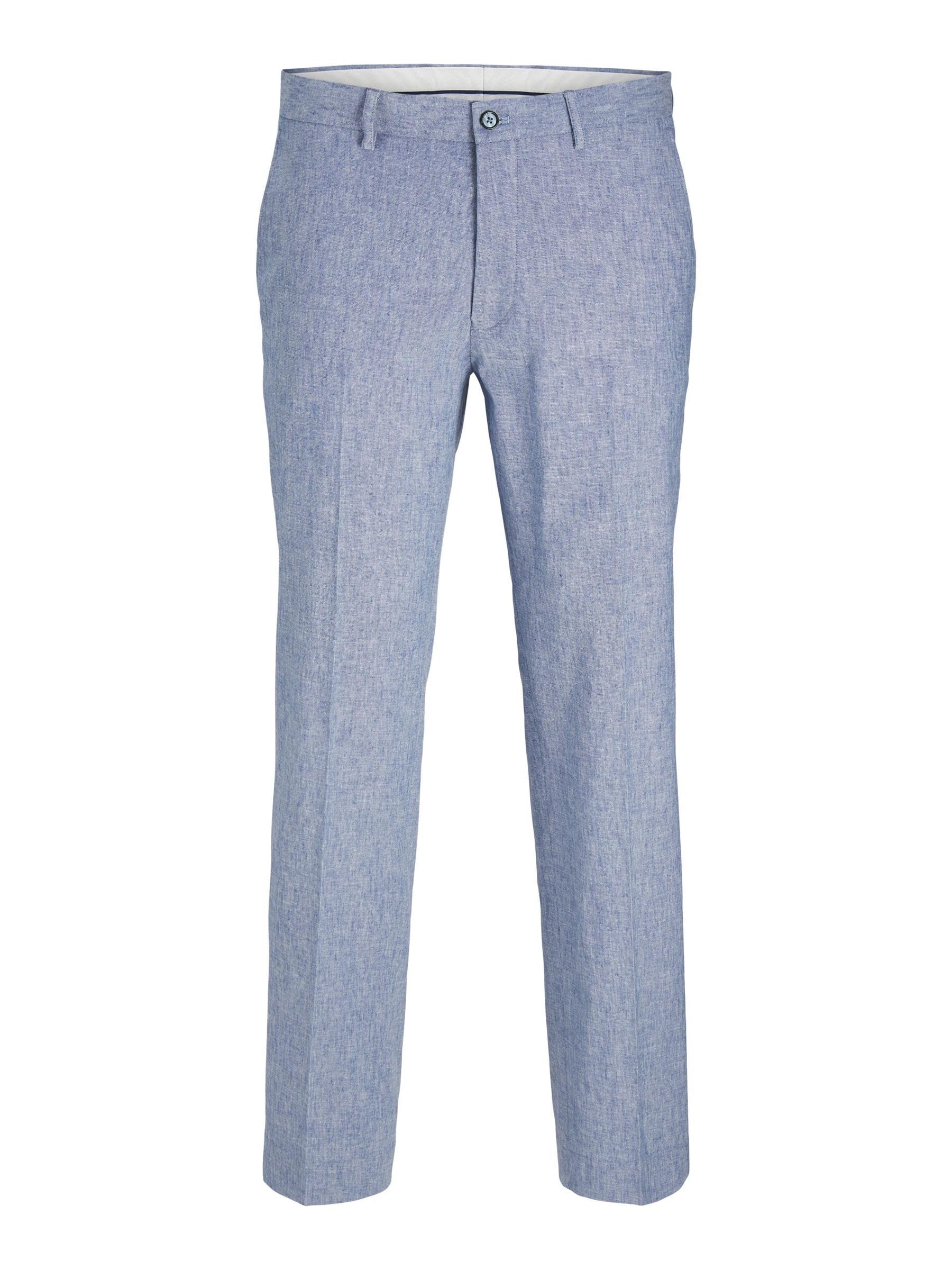 JACK & JONES Men's Jprriviera Linen Trousers Slim Fit Sn, Nautical Blue, 38