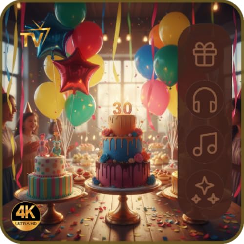 Gold Birthday Decor 4K: Elegant Party Screensaver Fire TV Pro