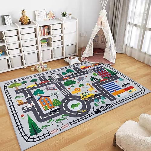 USTIDE Alfombra educativa para niños, alfombra de juego antideslizante para niños, alfombra de aprendizaje para dormitorio, sala de juegos, sala de