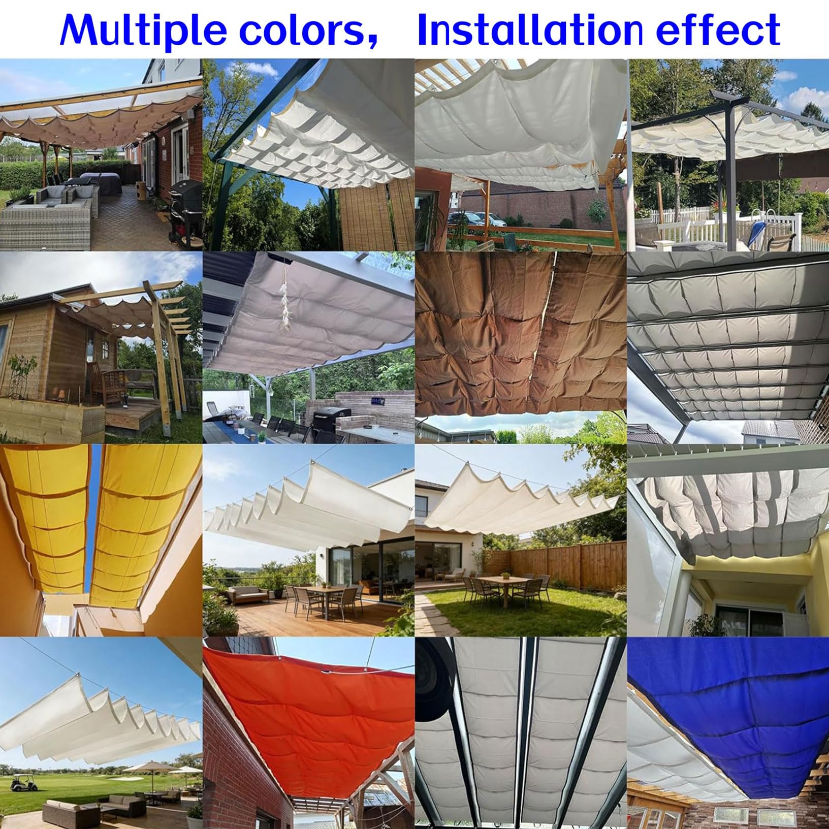 Einziehbar Welle Sonnensegel Verstellbar 100 x 400 cm Sonnenschutz Wasserdicht Verstellbar Welle Markisenstoff Inkl. Befestigungsseilen für Balkon Terrasse Garten Pool Camping, Dunkelgrau