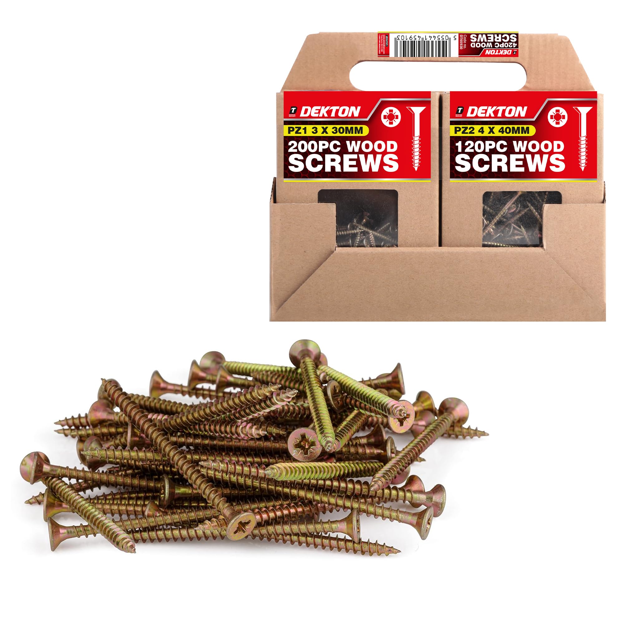 Dekton 420PCS Yellow Chipboard Screws, Zinc Plated - Durable & Corrosion-Resistant - Image 2