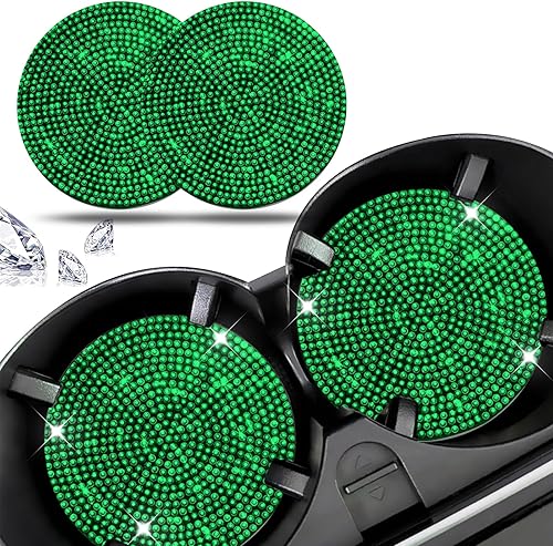 ZKFAR B-ling - Juego de 2 posavasos para automóvil, portavasos de cristal con diamantes de imitación de cristal, portavasos de tamaño universal,